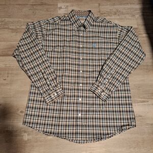 Cinch Men's Gray Plaid Long Sleeve Button Down Western Shirt Size Medium